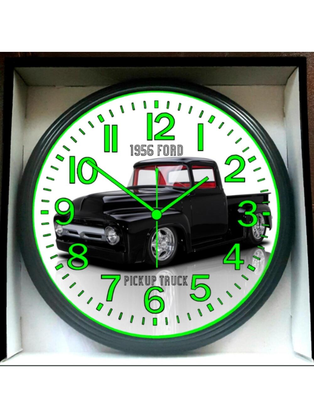 1956 Ford Bagged Truck Hot Rod Glow In The Dark Wall Clock New!